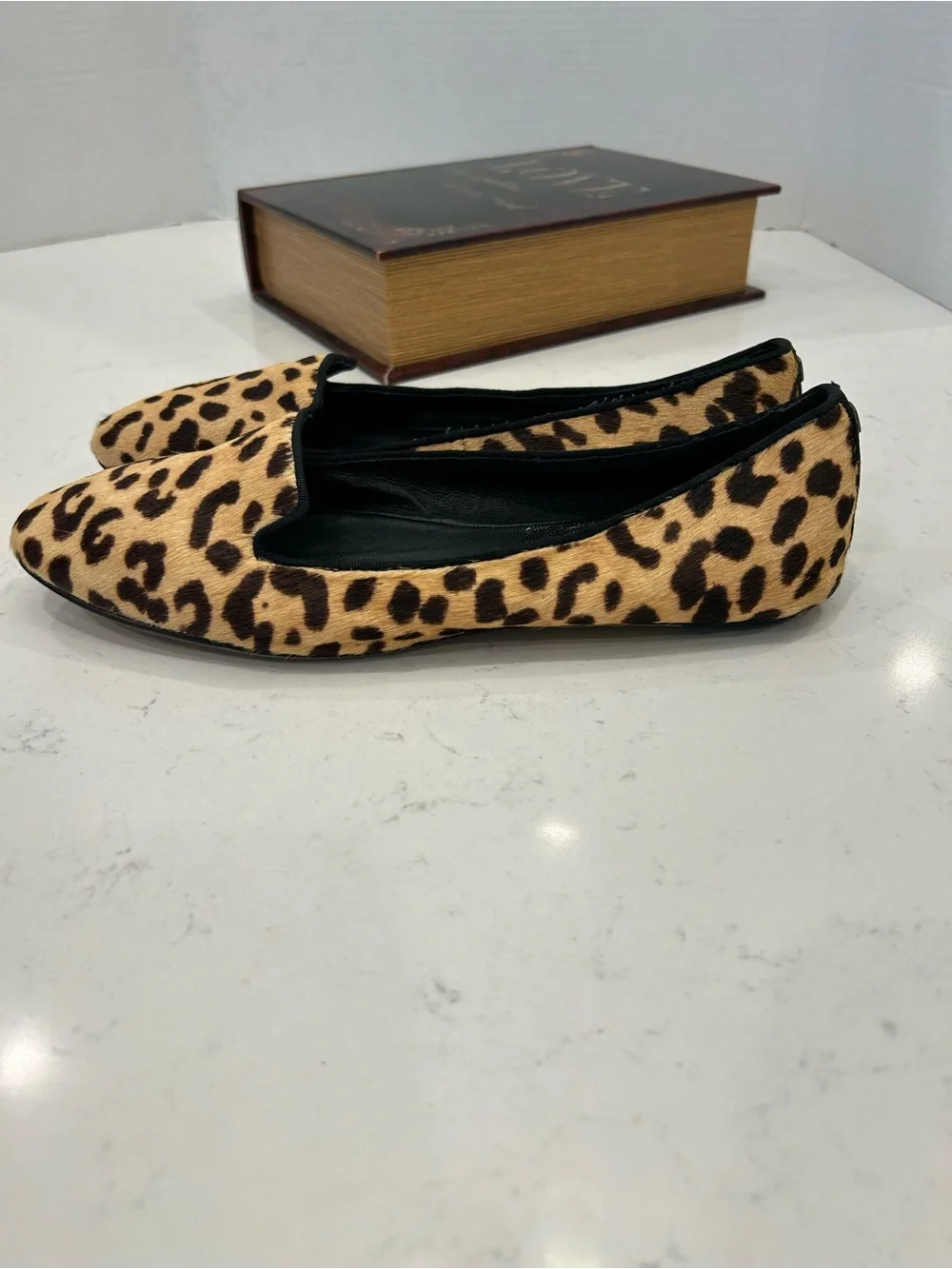 Dolce Vita Leopard Print Slip-On Loafers in Tan and Black